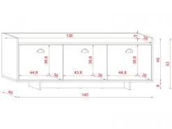 TV-Lowboard "Plate" In Weiß Landhaus TV-Unterteil 140 X 53 Cm 17 TV-Lowboard "Plate" In Weiß Landhaus TV-Unterteil 140 X 53 Cm -Wohnwelt Verkauf 8000 8
