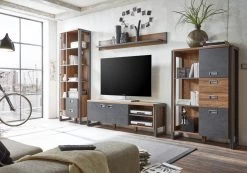 TV-Lowboard "Auburn" In Eiche Stirling Und Matera Grau TV Unterteil 156 X 53 Cm -Wohnwelt Verkauf 8014 4