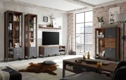 TV-Lowboard "Auburn" In Eiche Stirling Und Matera Grau TV Unterteil 156 X 53 Cm -Wohnwelt Verkauf 8014 5