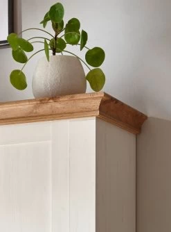 TV-Lowboard "Hemsby" In Weiß Pinie Und Eiche Wotan Landhaus TV Unterteil Mit Komforthöhe 152 X 64 Cm -Wohnwelt Verkauf 8035 3