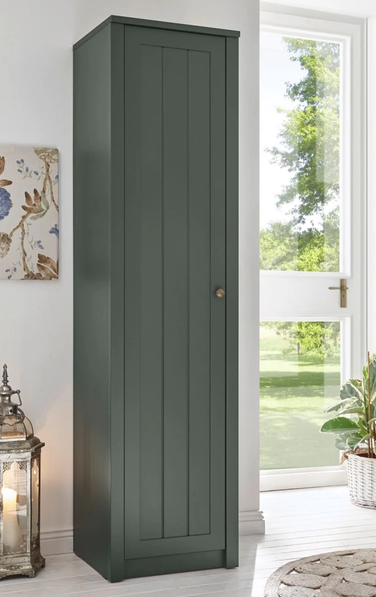 Schuhschrank "Forres" In Grün Landhausstil Mehrzweckschrank 50 X 197 Cm 5 Schuhschrank "Forres" In Grün Landhausstil Mehrzweckschrank 50 X 197 Cm – Bild 3