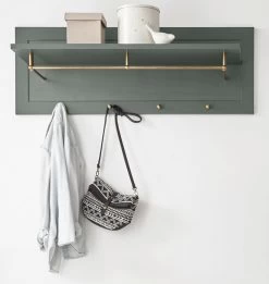 Garderobenpaneel "Forres" In Grün Landhausstil Wandgarderobe 109 X 40 Cm