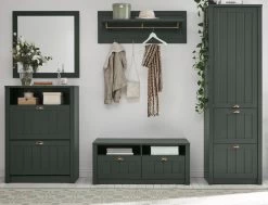 Garderobenkombination "Forres" In Grün Landhausstil Garderobe Set 5-teilig 282 X 198 Cm