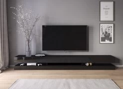 TV-Lowboard "Bird" In Schwarz Hochglanz TV-Unterteil 4-teilig XXL-Board 280 Cm Hängend -Wohnwelt Verkauf 8068 2