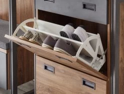 Schuhschrank "Auburn" In Eiche Stirling Und Matera Grau Schuhkipper 75 X 100 Cm -Wohnwelt Verkauf 8070 2