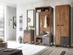 Garderobe "Auburn" In Eiche Stirling Und Matera Grau Kompaktgarderobe Mit Sitzkissen 90 X 202 Cm -Wohnwelt Verkauf 8072 5