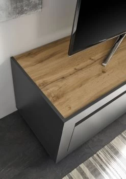 TV-Lowboard "Rooky" In Anthrazit Und Wotan Eiche TV Unterteil 140 X 56 Cm 12 TV-Lowboard "Rooky" In Anthrazit Und Wotan Eiche TV Unterteil 140 X 56 Cm -Wohnwelt Verkauf 8100 3