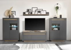 TV-Lowboard "Rooky" In Anthrazit Und Wotan Eiche TV Unterteil 140 X 56 Cm 14 TV-Lowboard "Rooky" In Anthrazit Und Wotan Eiche TV Unterteil 140 X 56 Cm -Wohnwelt Verkauf 8100 5