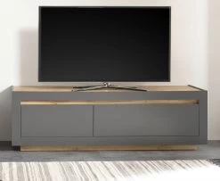 TV-Lowboard "Rooky" In Anthrazit Und Wotan Eiche TV Unterteil 180 X 56 Cm