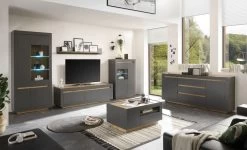 TV-Lowboard "Rooky" In Anthrazit Und Wotan Eiche TV Unterteil 180 X 56 Cm -Wohnwelt Verkauf 8101 7