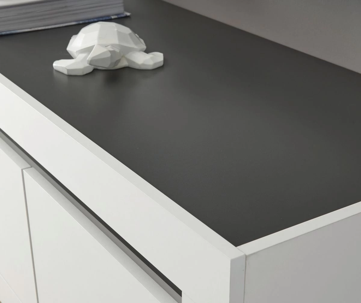 Vitrine "Rooky" In Weiß Und Anthrazit Wohnzimmer Esszimmer Vitrinenschrank 64 X 206 Cm 5 Vitrine "Rooky" In Weiß Und Anthrazit Wohnzimmer Esszimmer Vitrinenschrank 64 X 206 Cm – Bild 3