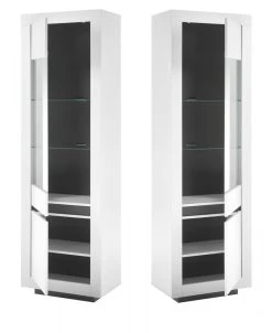 Vitrine "Rooky" In Weiß Und Anthrazit Wohnzimmer Esszimmer Vitrinenschrank 64 X 206 Cm 17 Vitrine "Rooky" In Weiß Und Anthrazit Wohnzimmer Esszimmer Vitrinenschrank 64 X 206 Cm -Wohnwelt Verkauf 8186 8