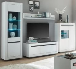 TV-Lowboard "Rooky" In Weiß Und Anthrazit TV Unterteil 140 X 56 Cm -Wohnwelt Verkauf 8188 5