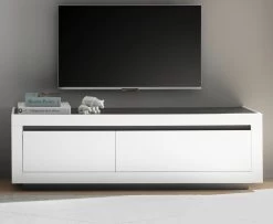 TV-Lowboard "Rooky" In Weiß Und Anthrazit TV Unterteil 180 X 56 Cm