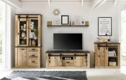 Kommode "Stove" In Used Wood Hell Und Anthrazit Schiebetürenkommode 93 X 91 Cm -Wohnwelt Verkauf 8242 4