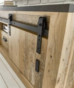 TV-Lowboard "Stove" In Used Wood Hell Und Anthrazit TV Unterteil In Komforthöhe 201 X 61 Cm -Wohnwelt Verkauf 8249 2