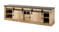 TV-Lowboard "Stove" In Used Wood Hell Und Anthrazit TV Unterteil In Komforthöhe 201 X 61 Cm -Wohnwelt Verkauf 8249 8