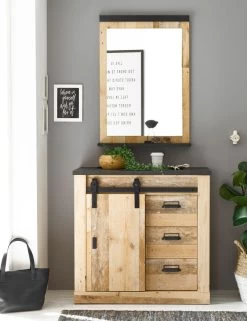 Kommode "Stove" In Used Wood Hell Und Anthrazit Wohn- Und Esszimmer Sideboard 93 X 91 Cm -Wohnwelt Verkauf 8252 4