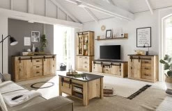 Kommode "Stove" In Used Wood Hell Und Anthrazit Wohn- Und Esszimmer Sideboard 93 X 91 Cm -Wohnwelt Verkauf 8252 6