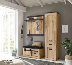 Garderobenpaneel "Stove" In Used Wood Hell Und Anthrazit Wandgarderobe 92 X 100 Cm 12 Garderobenpaneel "Stove" In Used Wood Hell Und Anthrazit Wandgarderobe 92 X 100 Cm -Wohnwelt Verkauf 8268 4