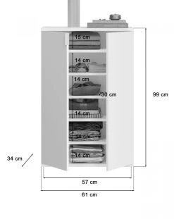 Kommode "ProjektX" In Weiß Hochglanz Mehrzweckschrank 61 X 99 Cm -Wohnwelt Verkauf 8329 5
