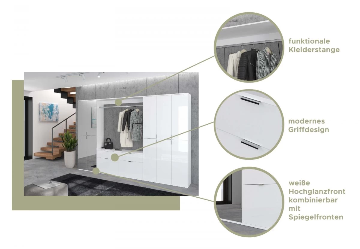 Sideboard "ProjektX" In Weiß Hochglanz Kommode Mehrzweckschrank 152 X 99 Cm 4 Sideboard "ProjektX" In Weiß Hochglanz Kommode Mehrzweckschrank 152 X 99 Cm – Bild 2