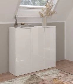 Kommode "ProjektX" In Weiß Hochglanz Sideboard Mehrzweckschrank 91 X 99 Cm