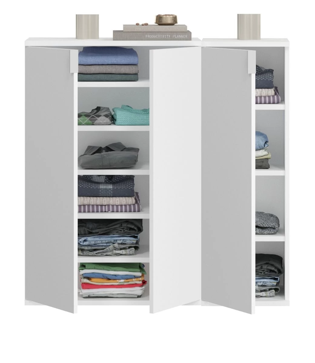 Kommode "ProjektX" In Weiß Hochglanz Sideboard Mehrzweckschrank 91 X 99 Cm 8 Kommode "ProjektX" In Weiß Hochglanz Sideboard Mehrzweckschrank 91 X 99 Cm – Bild 6