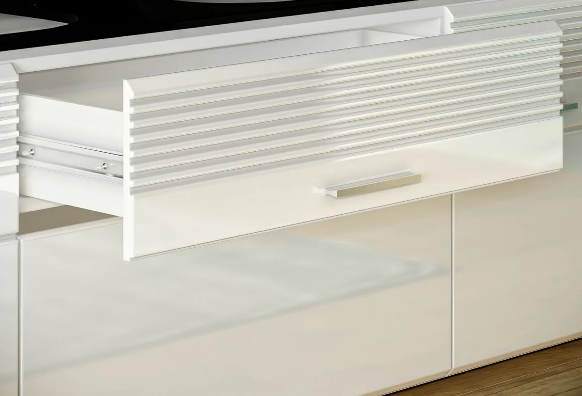 TV-Lowboard "Linus" In Weiß Hochglanz TV Unterteil 185 X 53 Cm 5 TV-Lowboard "Linus" In Weiß Hochglanz TV Unterteil 185 X 53 Cm – Bild 3