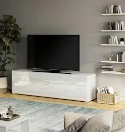 TV-Lowboard "Linus" In Weiß Hochglanz TV Unterteil 185 X 53 Cm 15 TV-Lowboard "Linus" In Weiß Hochglanz TV Unterteil 185 X 53 Cm -Wohnwelt Verkauf 8455 5