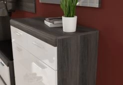 Garderobe Set 5-teilig "Scout" In Weiß Hochglanz Und Rauchsilber Grau Garderobenkombination 272 X 197 Cm -Wohnwelt Verkauf 8536 3