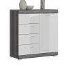 Kommode "Scout" In Weiß Hochglanz Und Rauchsilber Grau Sideboard 80 X 85 Cm -Wohnwelt Verkauf 8540 1