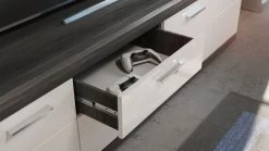 TV-Lowboard "Scout" In Weiß Hochglanz Und Rauchsilber Grau TV Unterteil 180 X 53 Cm -Wohnwelt Verkauf 8543 3