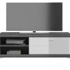 TV-Lowboard "Scout" In Weiß Hochglanz Und Rauchsilber Grau TV Unterteil 140 X 48 Cm -Wohnwelt Verkauf 8545 1