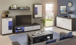 TV-Lowboard "Scout" In Weiß Hochglanz Und Rauchsilber Grau TV Unterteil 140 X 48 Cm -Wohnwelt Verkauf 8545 4