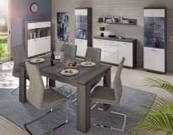 TV-Lowboard "Scout" In Weiß Hochglanz Und Rauchsilber Grau TV Unterteil 140 X 48 Cm -Wohnwelt Verkauf 8545 5