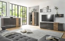 TV-Lowboard "Positano" In Grau Hochglanz Und Eiche Mercure TV Unterteil 181 X 59 Cm 13 TV-Lowboard "Positano" In Grau Hochglanz Und Eiche Mercure TV Unterteil 181 X 59 Cm -Wohnwelt Verkauf 8622 5