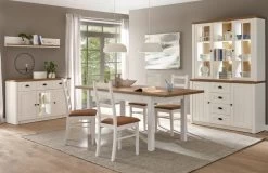 TV-Lowboard "Seyne" In Weiß Pinie Und Eiche Hell Landhaus TV Unterteil Mit Komforthöhe 130 X 68 Cm -Wohnwelt Verkauf 8639 6