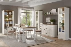 TV-Lowboard "Seyne" In Weiß Pinie Und Eiche Hell Landhaus TV Unterteil 160 X 47 Cm -Wohnwelt Verkauf 8640 6