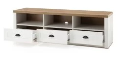 TV-Lowboard "Seyne" In Weiß Pinie Und Eiche Hell Landhaus TV Unterteil 160 X 47 Cm -Wohnwelt Verkauf 8640 7