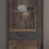 Vitrine "Oliver" In Tabak Eiche Und Matera Grau Wohn- Und Esszimmer Vitrinenschrank 69 X 196 Cm -Wohnwelt Verkauf 8763 1
