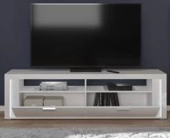 TV-Lowboard "Skylight" In Weiß Hochglanz TV-Unterteil Inklusive Frontbeleuchtung 201 X 58 Cm -Wohnwelt Verkauf 8791 6