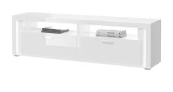 TV-Lowboard "Skylight" In Weiß Hochglanz TV-Unterteil Inklusive Frontbeleuchtung 201 X 58 Cm -Wohnwelt Verkauf 8791 7