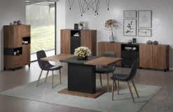 TV-Lowboard "Kendo" In Eiche Tabak Und Schwarz Matt TV Unterteil 144 X 47 Cm -Wohnwelt Verkauf 8825 8