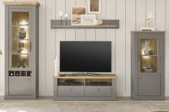 TV-Lowboard "Rideau" In Grau Und Artisan Eiche Landhaus TV Unterteil 132 X 48 Cm 14 TV-Lowboard "Rideau" In Grau Und Artisan Eiche Landhaus TV Unterteil 132 X 48 Cm -Wohnwelt Verkauf 8940 5
