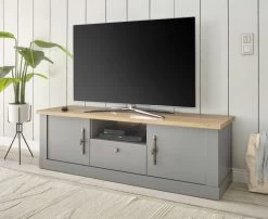 TV-Lowboard "Rideau" In Grau Und Artisan Eiche Landhaus TV Unterteil 155 X 48 Cm -Wohnwelt Verkauf 8941 4