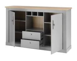 Sideboard "Rideau" In Grau Und Artisan Eiche Landhaus Kommode 166 X 100 Cm -Wohnwelt Verkauf 8943 8
