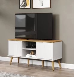 TV-Lowboard "Paterno" In Massivholz Kiefer Weiß Gewachst TV Unterteil 114 X 57 Cm -Wohnwelt Verkauf 8978 4