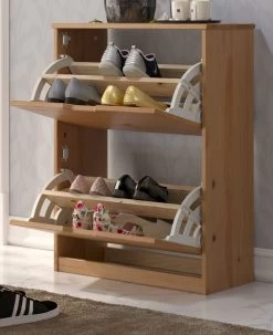 Schuhschrank "Mestre" In Massivholz Kiefer Honigfarben Lackiert Schuhkipper 60 X 78 Cm -Wohnwelt Verkauf 8989 3