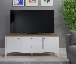 TV-Lowboard "Lissabon" In Kiefer Teilmassiv Weiß Lackiert Landhaus TV Unterteil 140 X 58 Cm 13 TV-Lowboard "Lissabon" In Kiefer Teilmassiv Weiß Lackiert Landhaus TV Unterteil 140 X 58 Cm -Wohnwelt Verkauf 9015 4